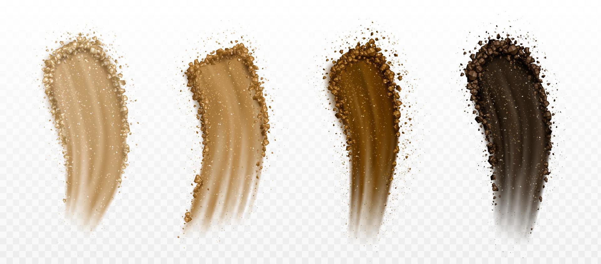 Brown eyeshadow smear. Cosmetic swatch texture vector