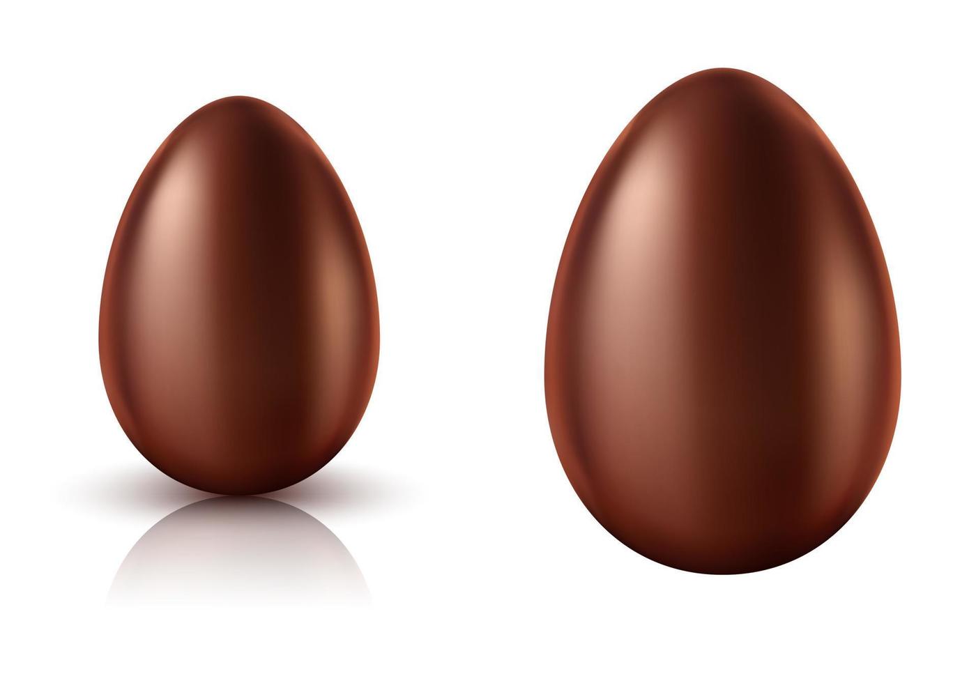 Chocolate egg whole realistic vector