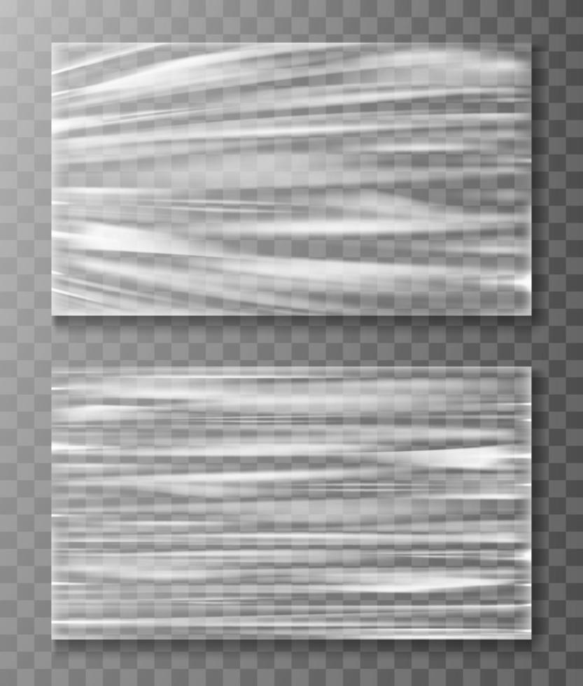 Stretched cellophane banner crumpl folded texture vector