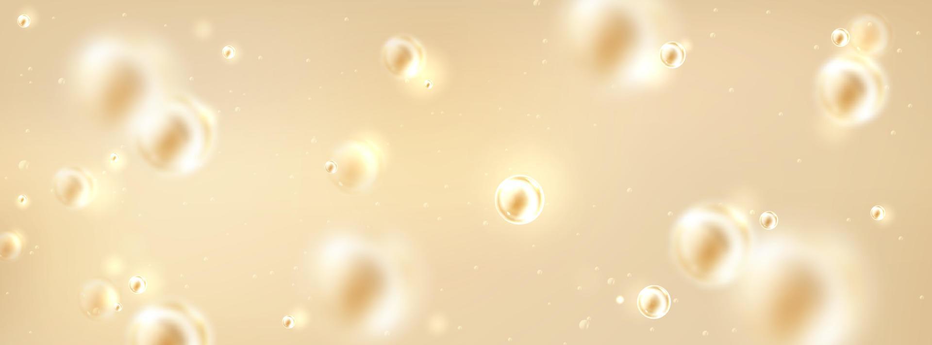 Background of water with oil bubbles, collagen vector