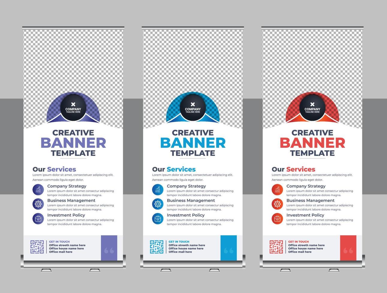 plantilla de banner enrollable corporativo vector