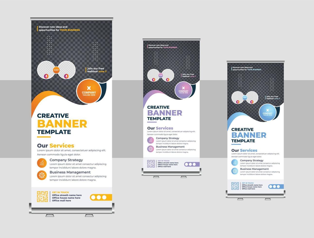 Corporate Roll Up Banner Template vector