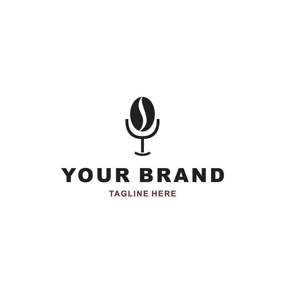 coffee logo with stand mic suitable for your coffee shop vector