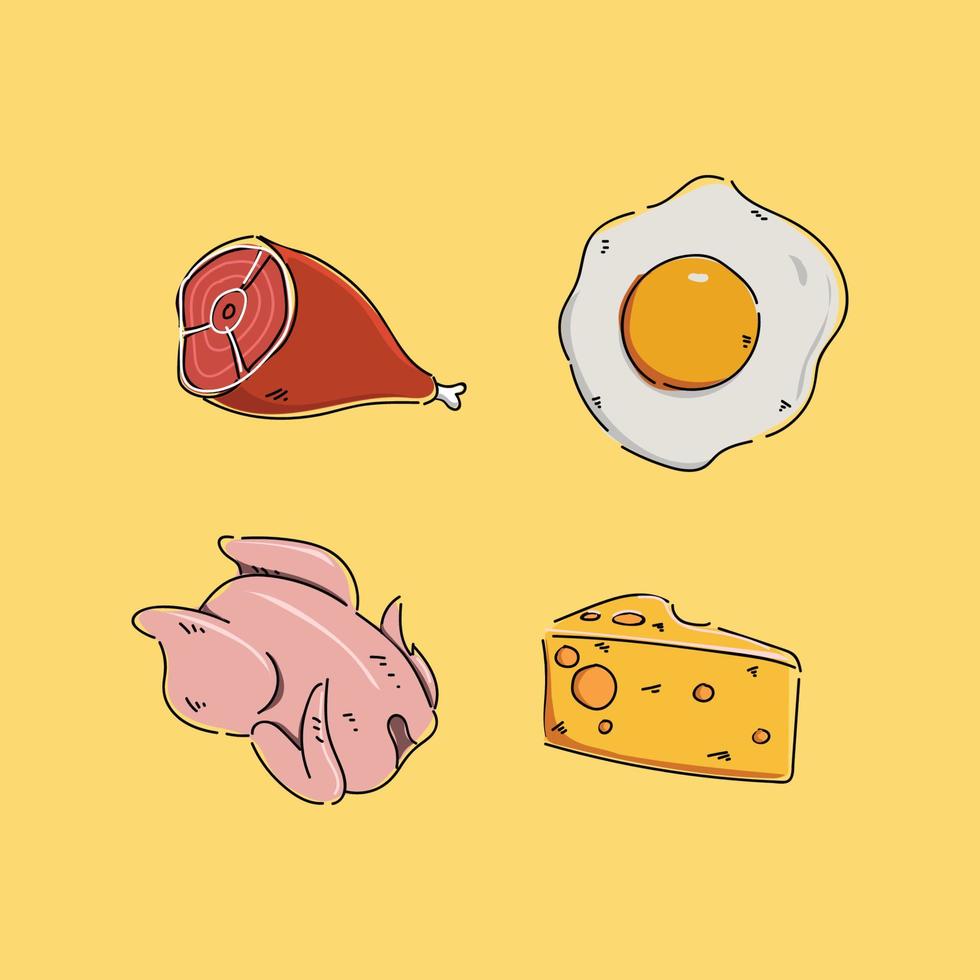 comida proteína ilustración icono diseño vector