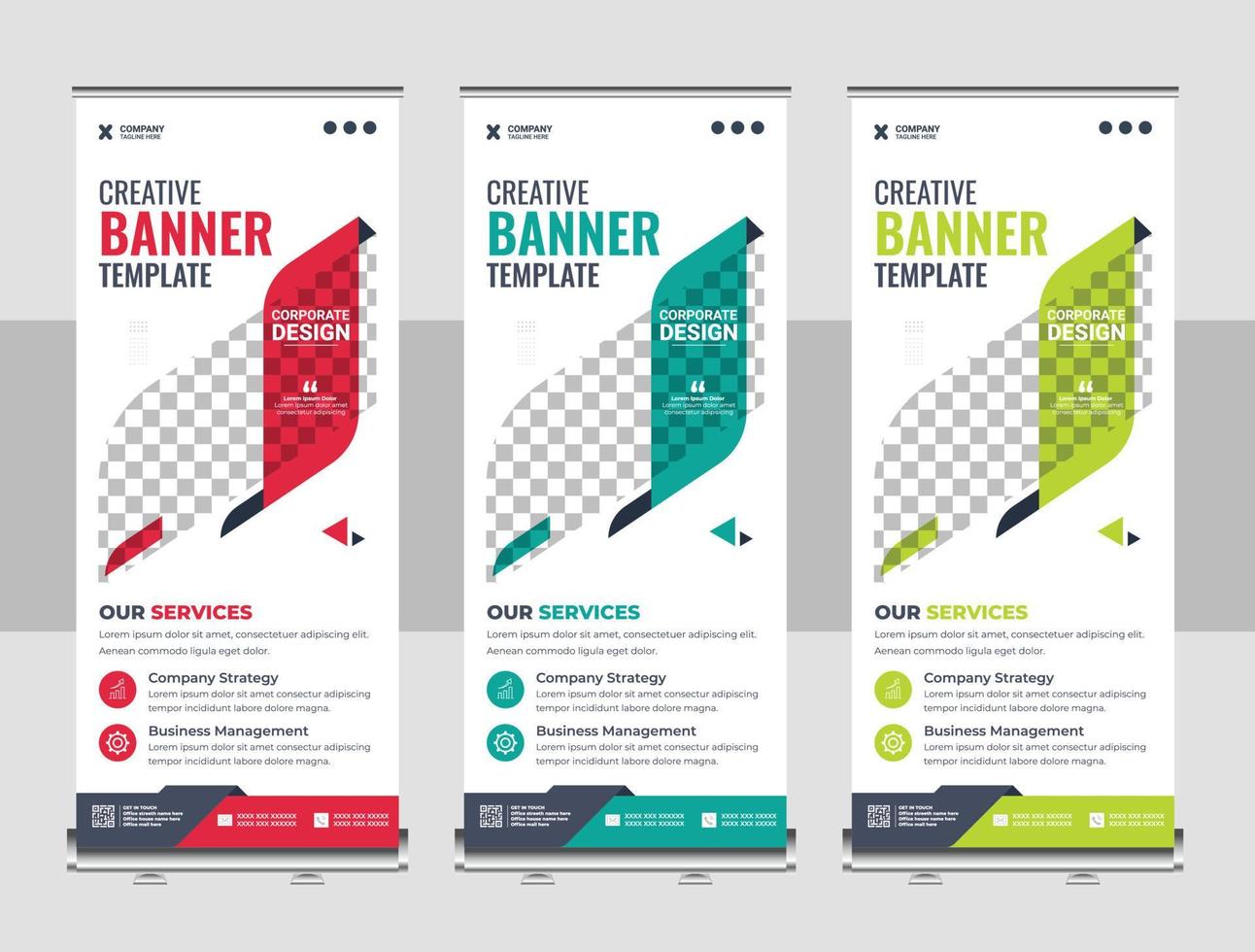Creative business agency roll up banner design or pull up banner template vector