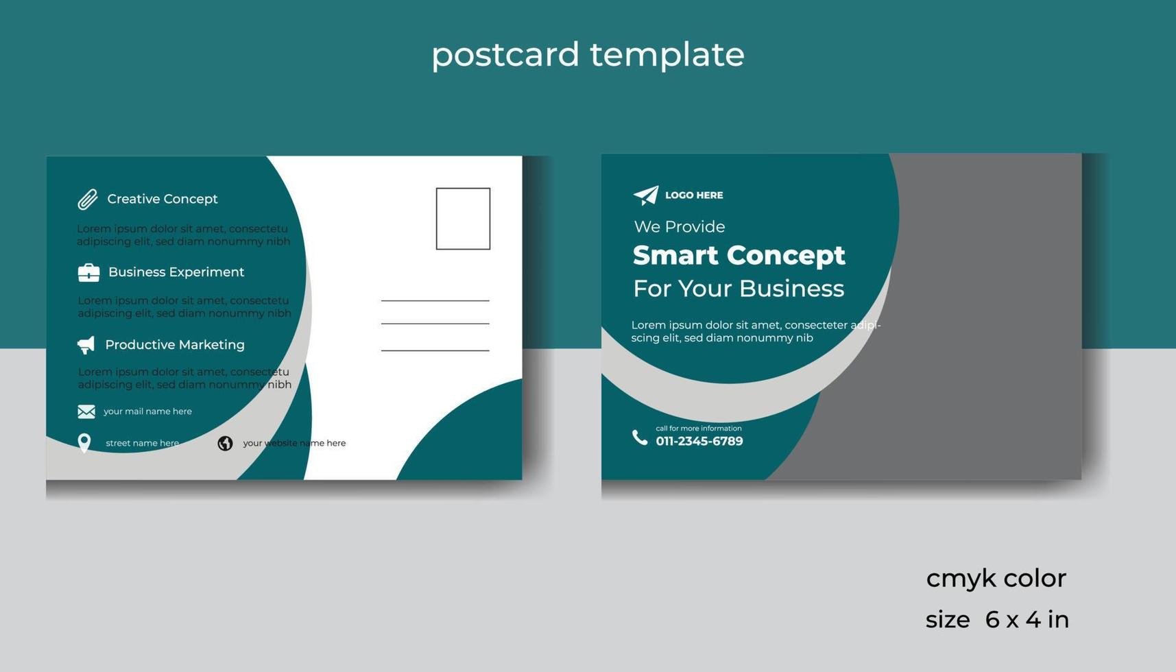 Corporate Business Marketing Postcard Template Design vector