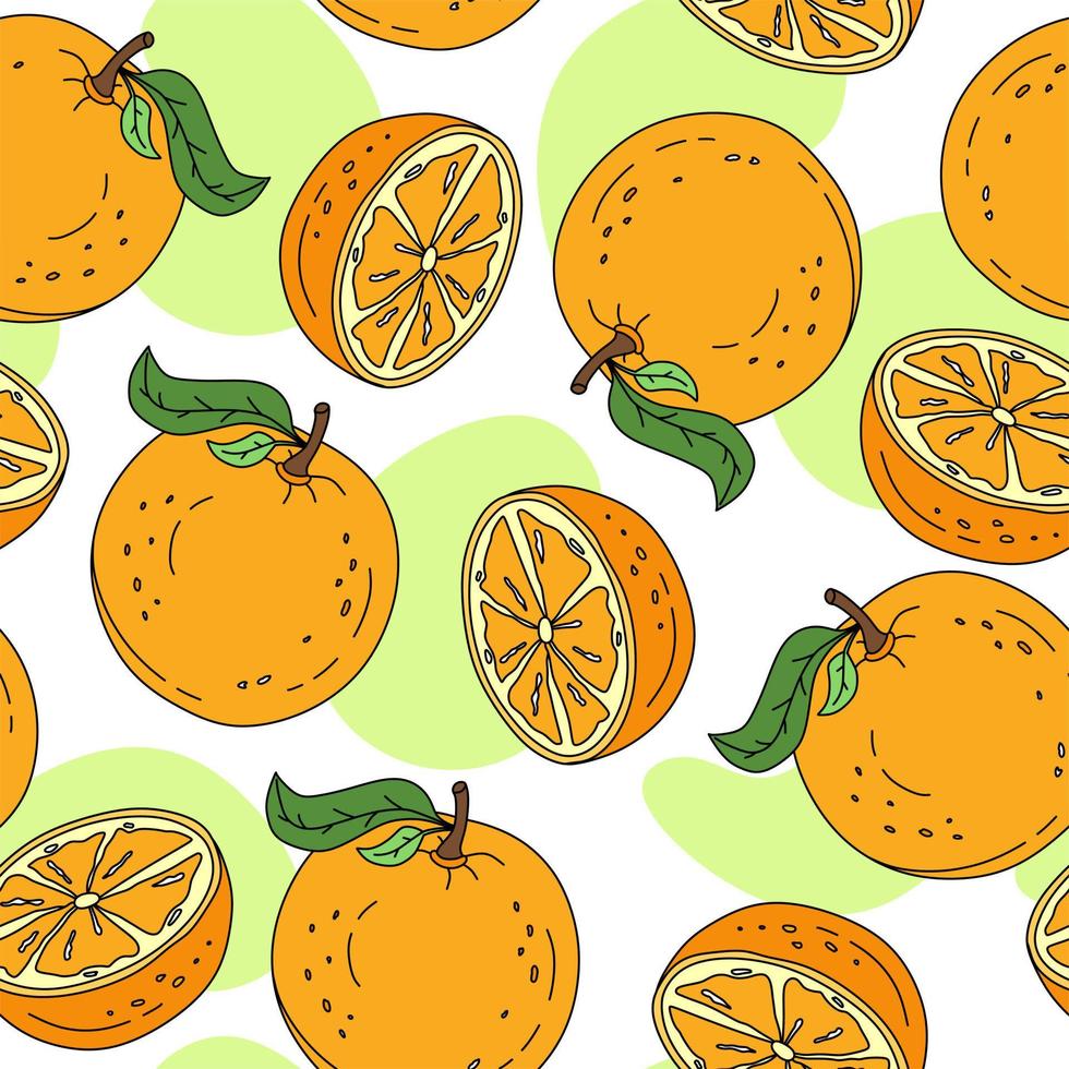 naranja modelo sin costura en blanco antecedentes vector ilustración