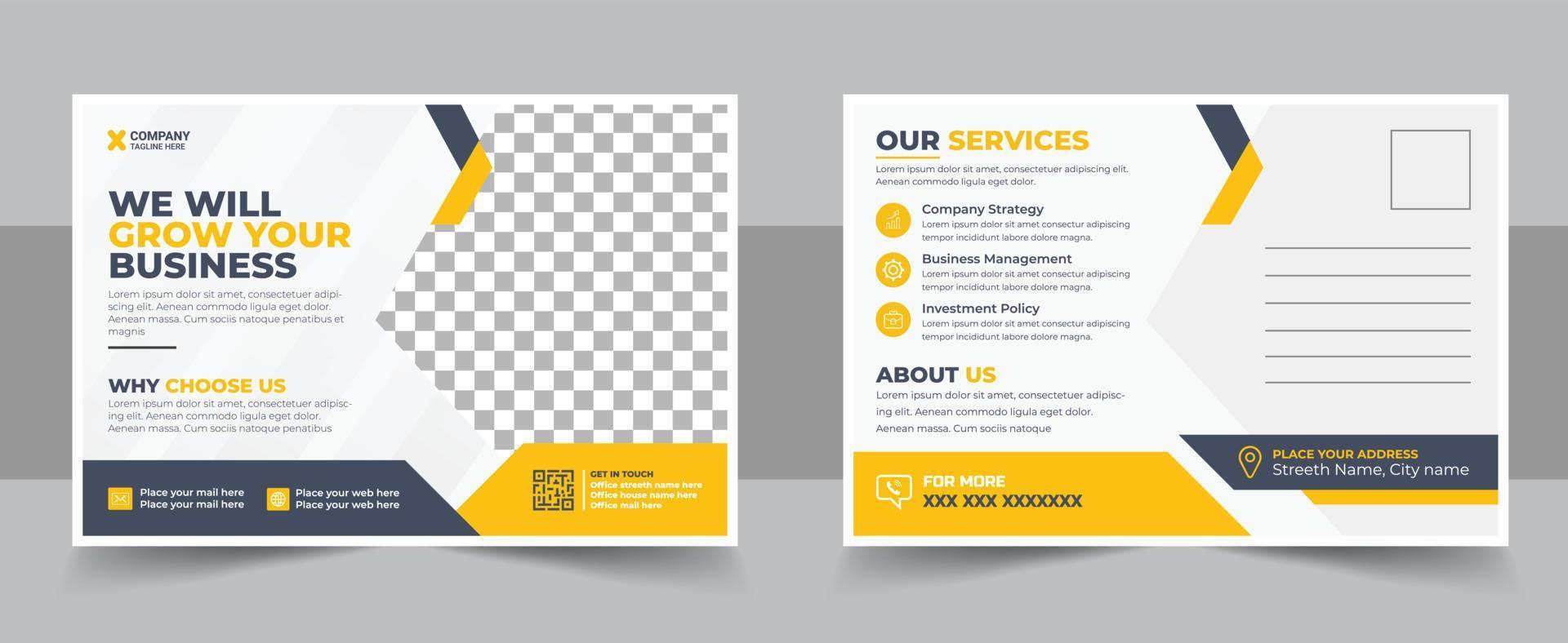 Corporate postcard design template. amazing and modern postcard design. stylish corporate postcard design. vector