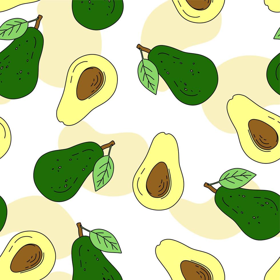 aguacate modelo sin costura en blanco antecedentes vector ilustración