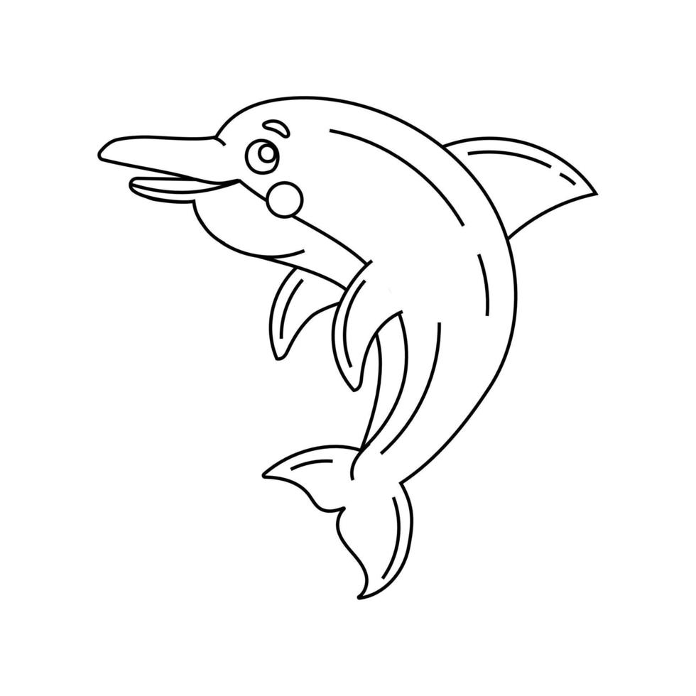 Dolphin Doodle Coloring Book with vector illustration for kids