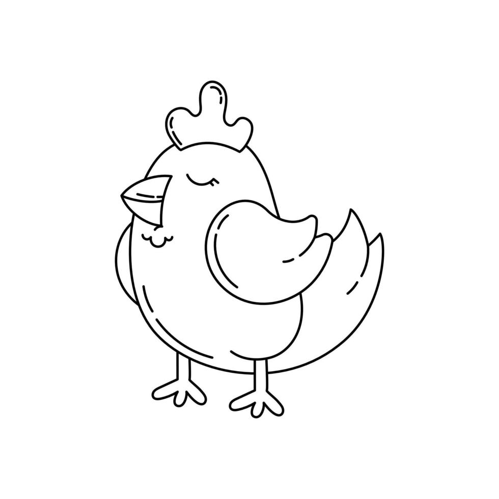 Chicken Doodle Coloring Book with Vector Illustration for Kids