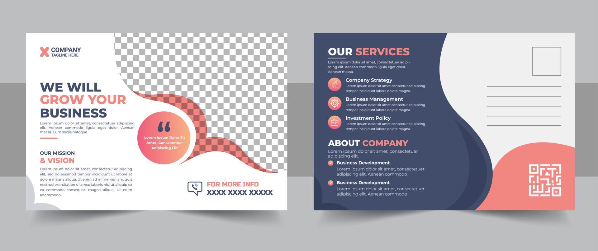 Corporate postcard design template. amazing and modern postcard design. Postcard design template. Postcard real estate, business postcard, postcard template, post card, postcard layout vector