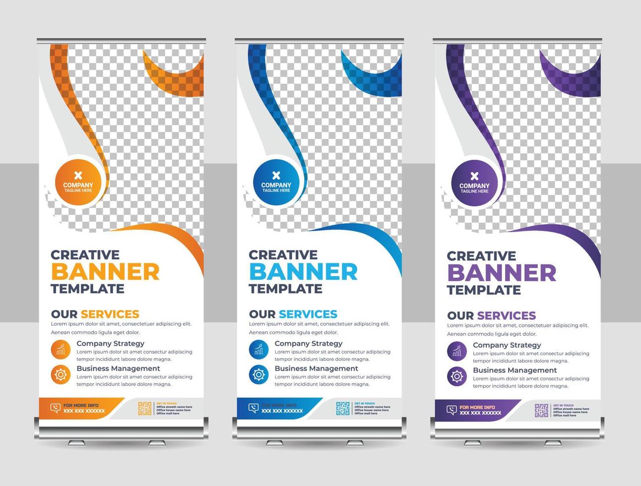 Corporate Roll Up Banner Template vector