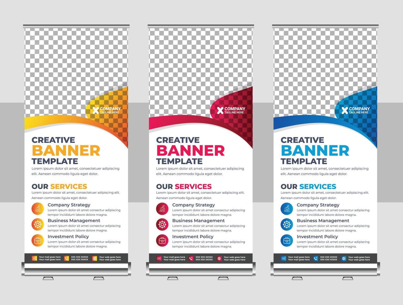 Corporate Roll Up Banner Template vector