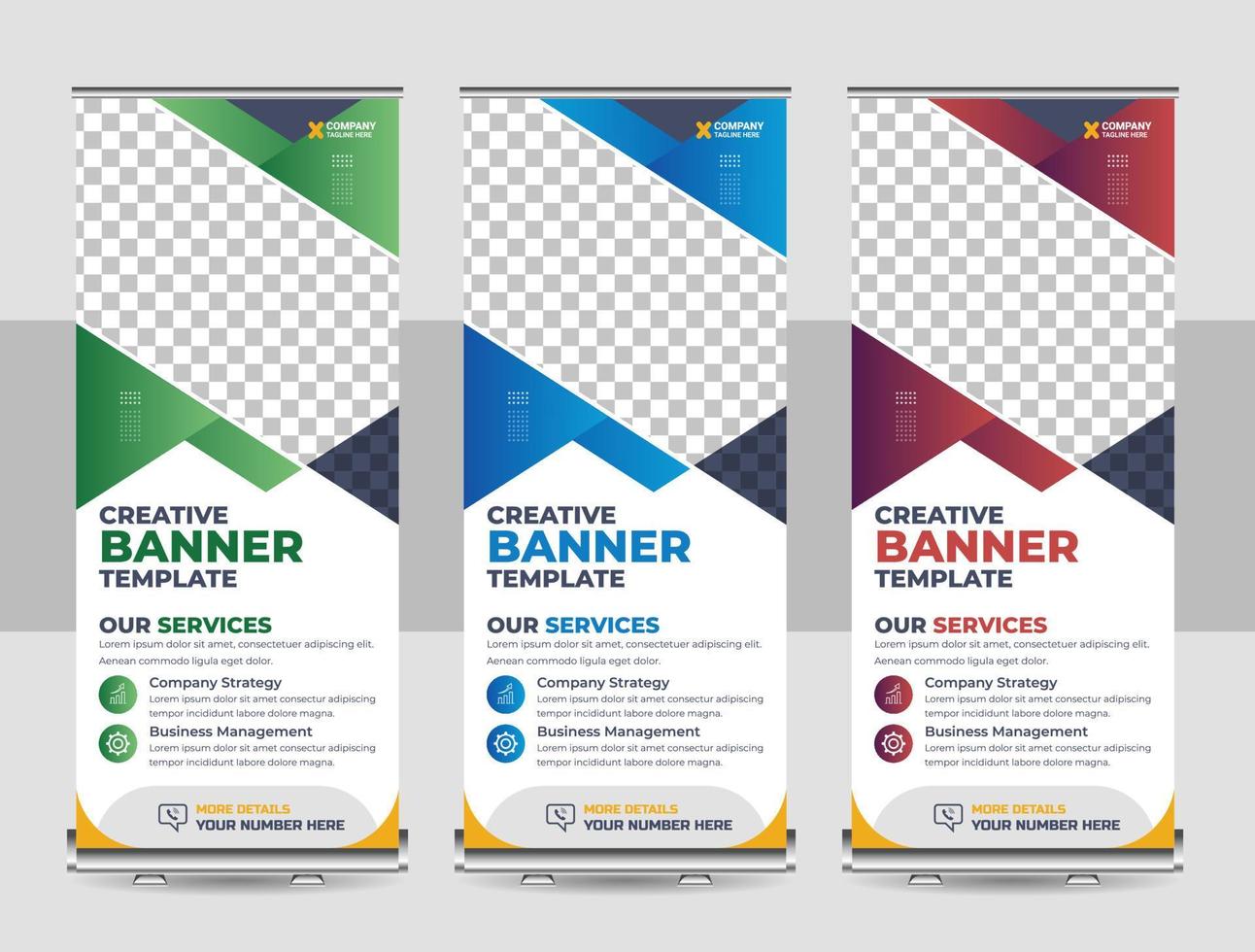 Corporate Roll Up Banner Template vector