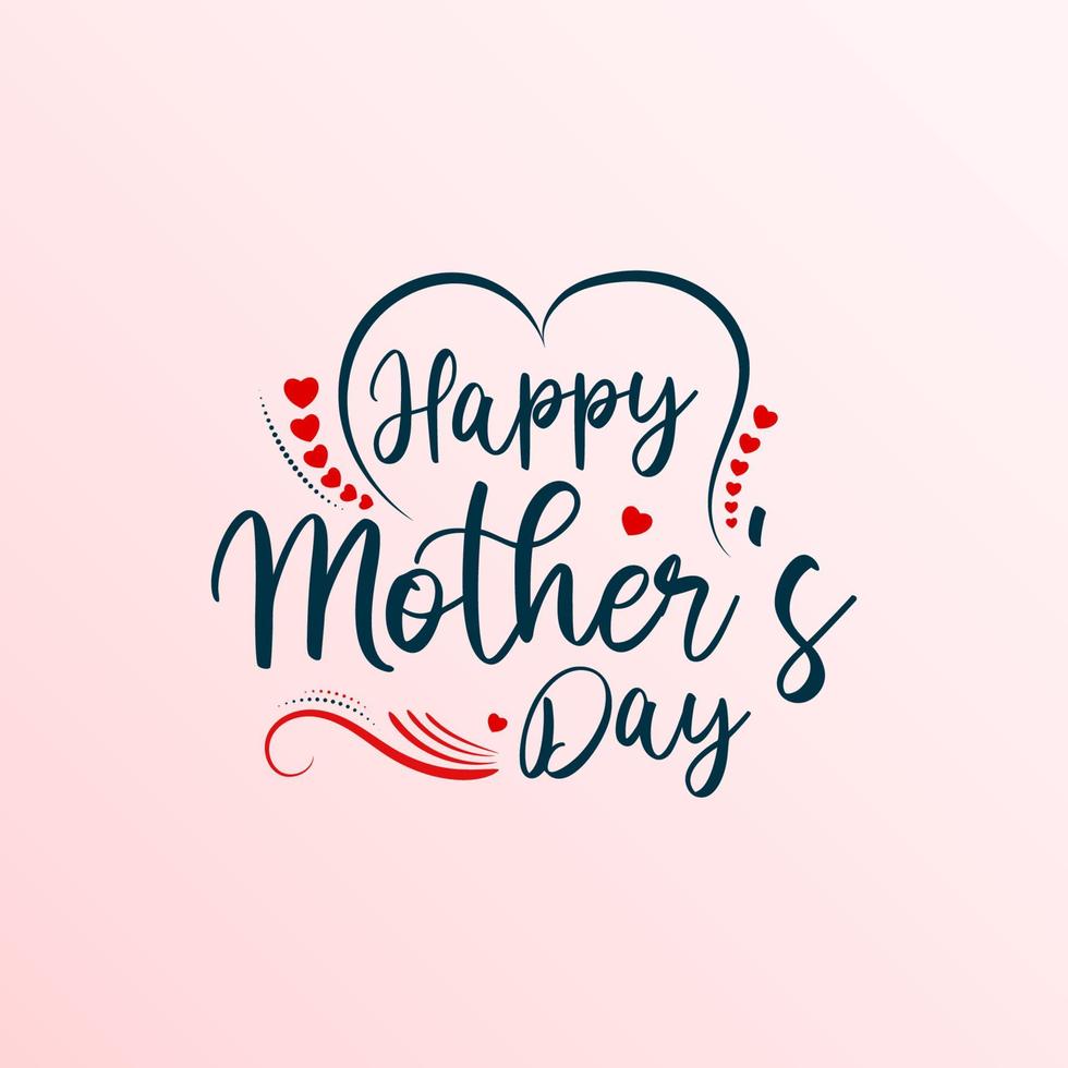 Happy mothers day illustration with lettering and ornaments vector