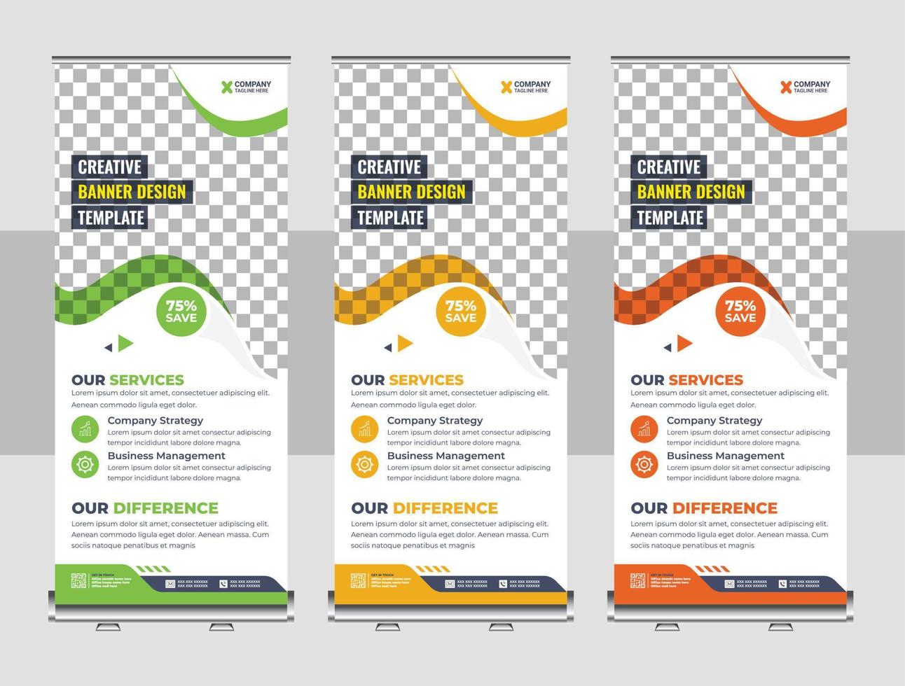 Corporate Roll Up Banner Template vector