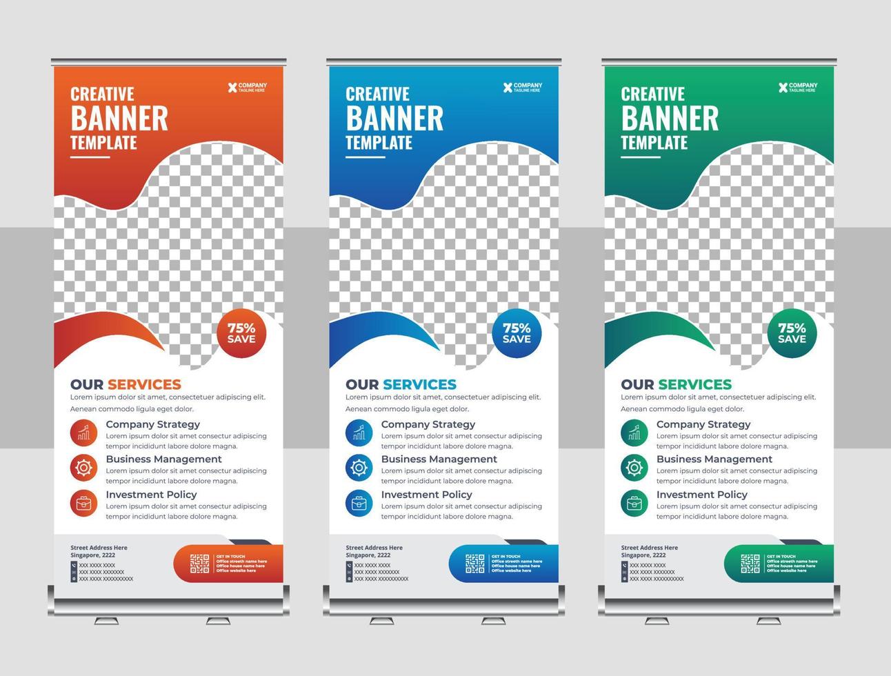 Corporate Roll Up Banner Template vector