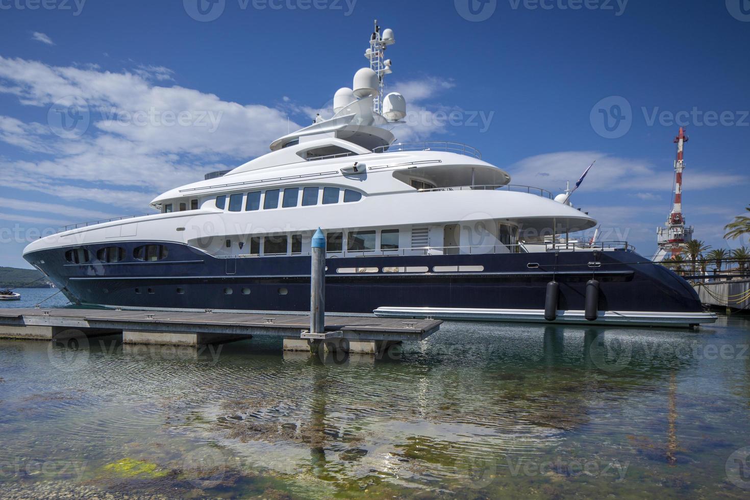 blue super yacht photo