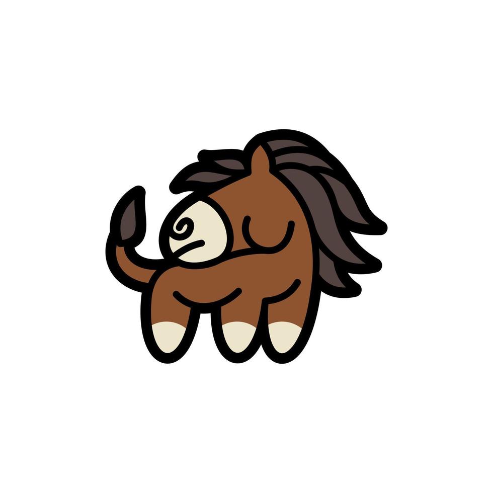 animal caballo en pie mascota creativo diseño vector