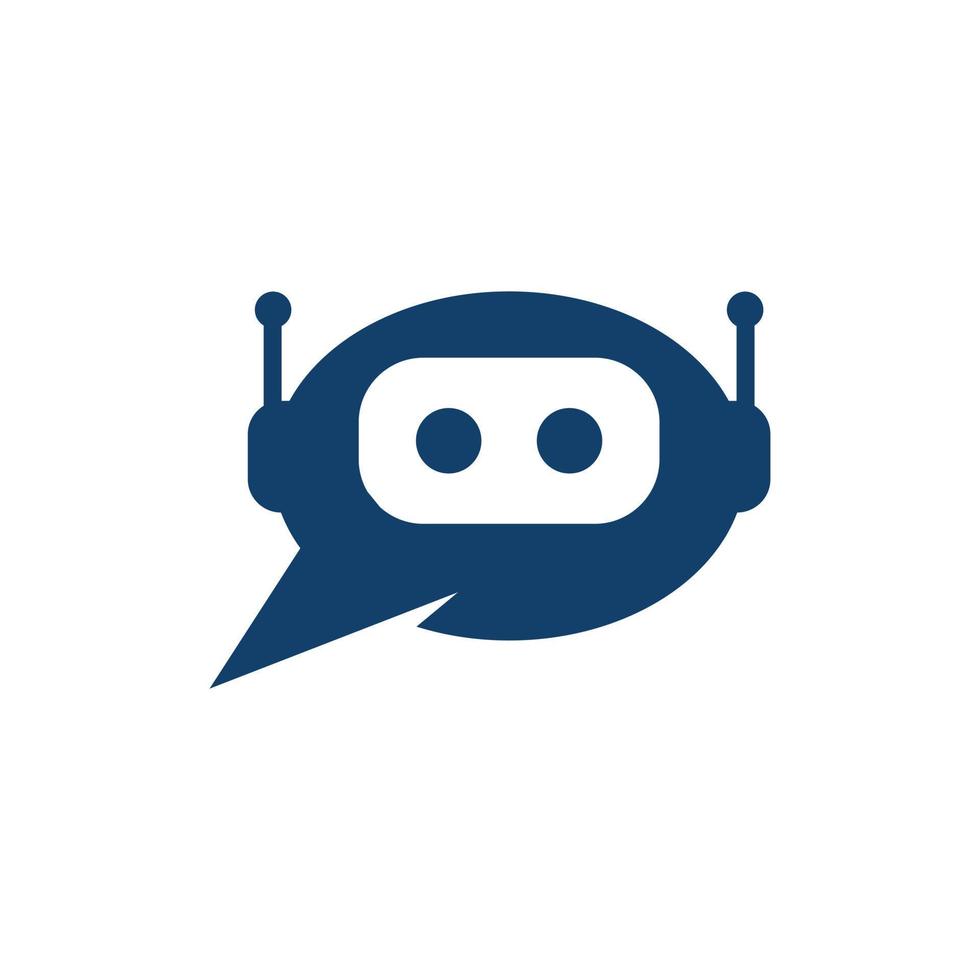 Robot chat modern simple logo vector
