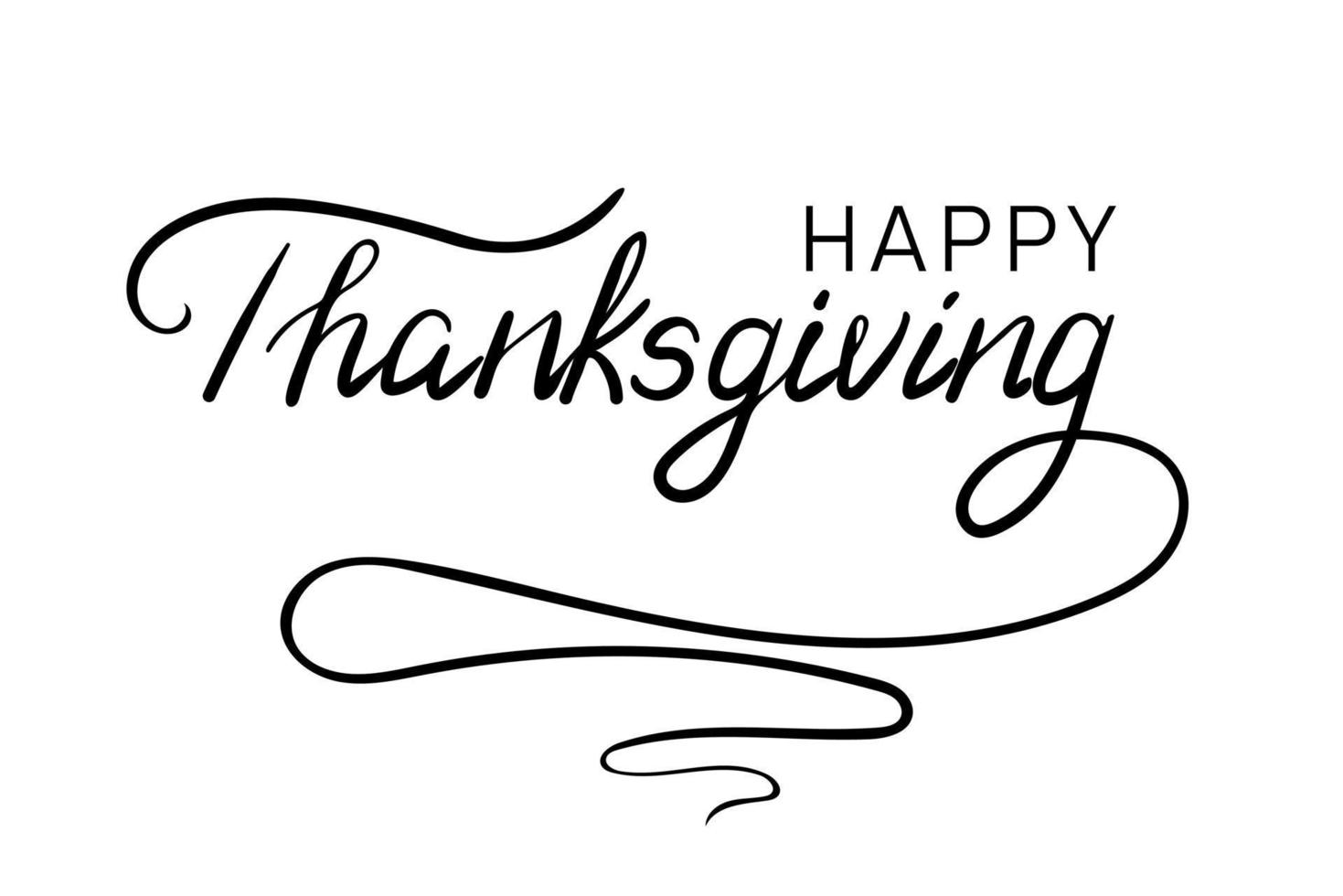 Happy Thanksgiving calligraphy inscription with smooth lines. Typography Design Inspiration for Thanksgiving Day vector