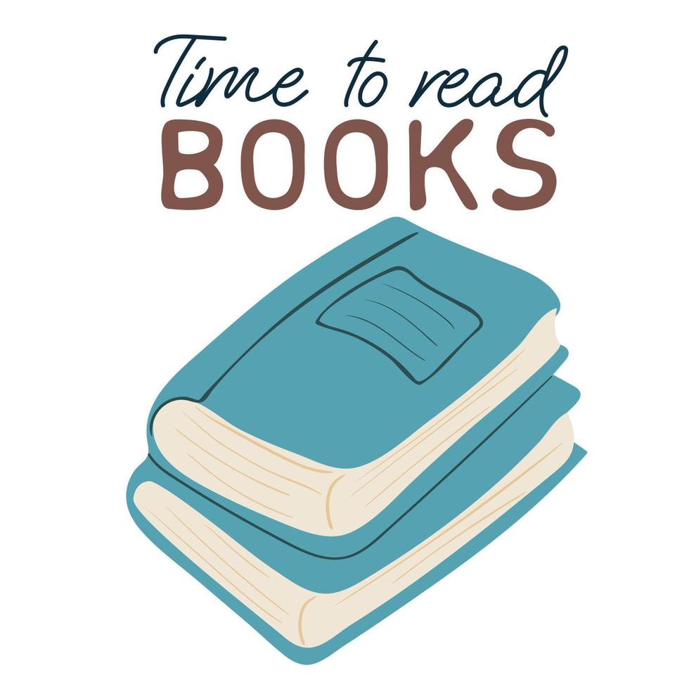 Time to read books. Hand drawn stack of books isolated on white background vector