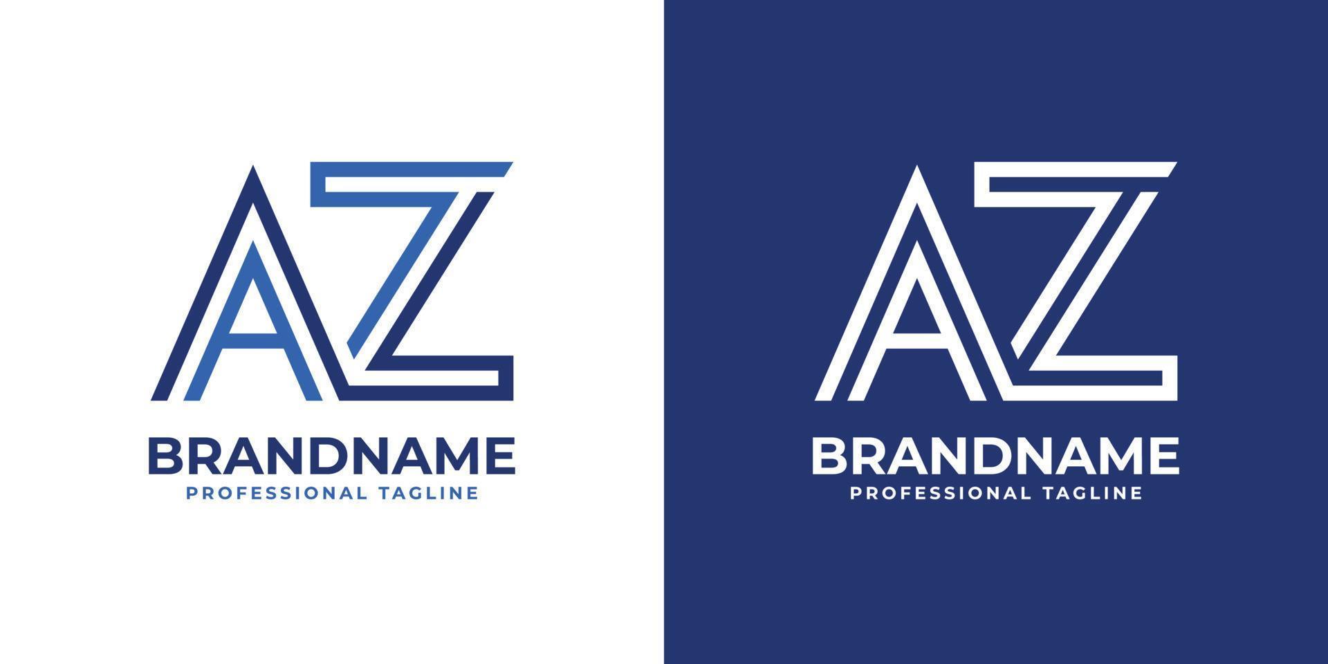 Letter AZ Line Monogram Logo, suitable for any business with AZ or ZA initials. vector