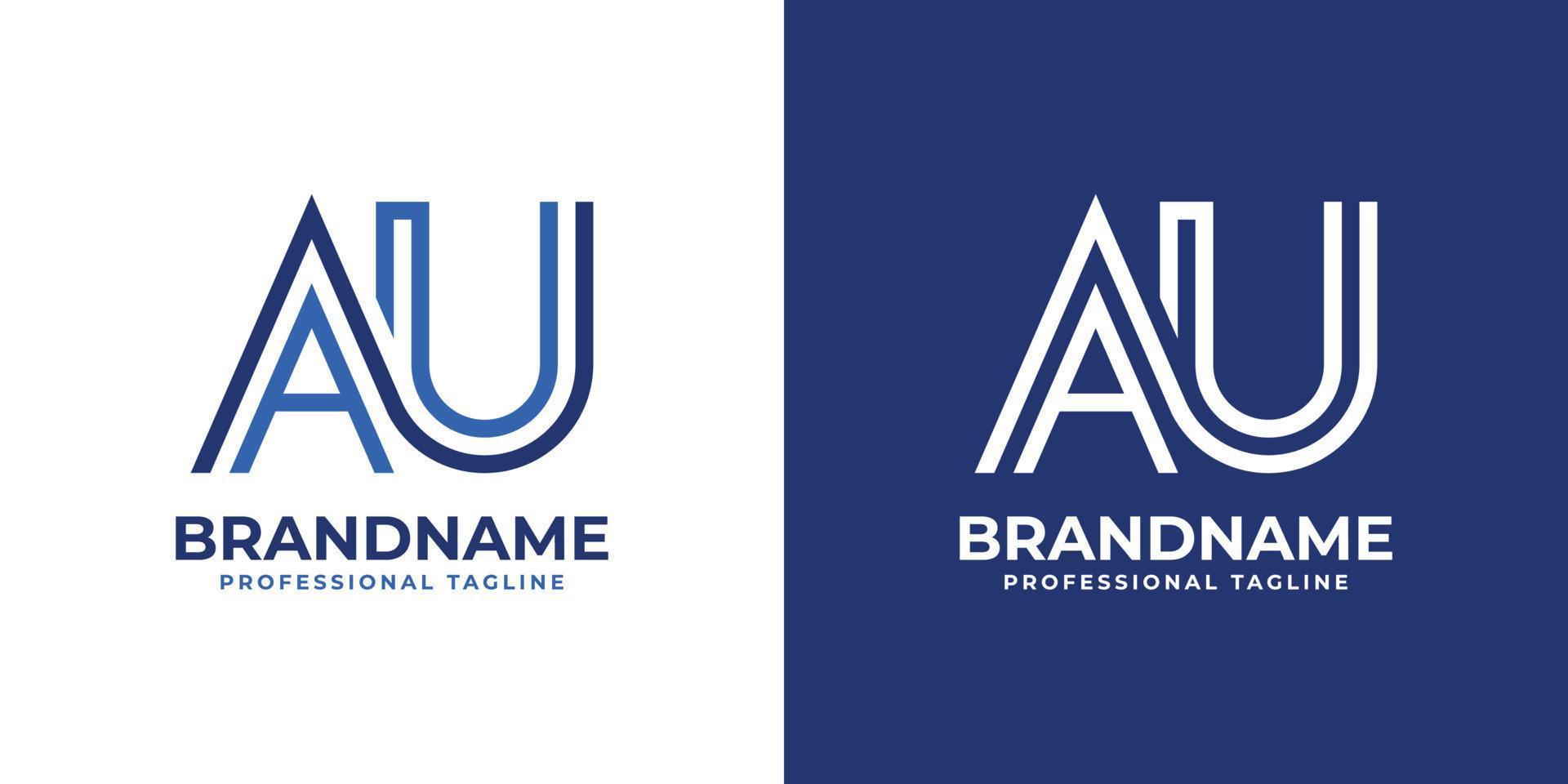 Letter AU Line Monogram Logo, suitable for any business with AU or UA initials. vector