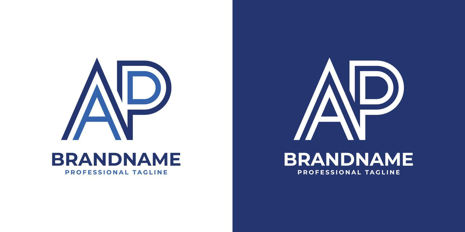 Letter AP Line Monogram Logo, suitable for any business with AP or PA initials. vector