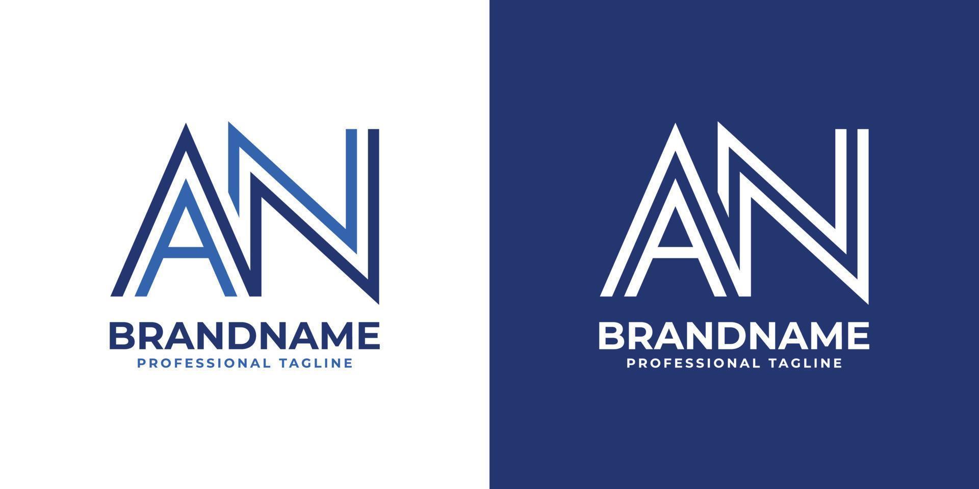 Letter AN Line Monogram Logo, suitable for any business with AN or NA initials. vector