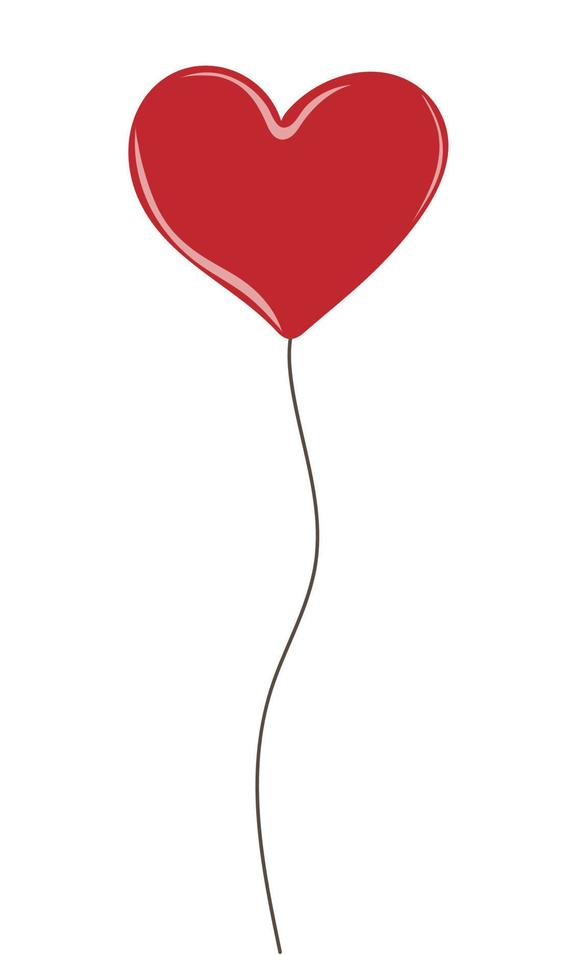 Hand drawn red heart shaped balloon vector