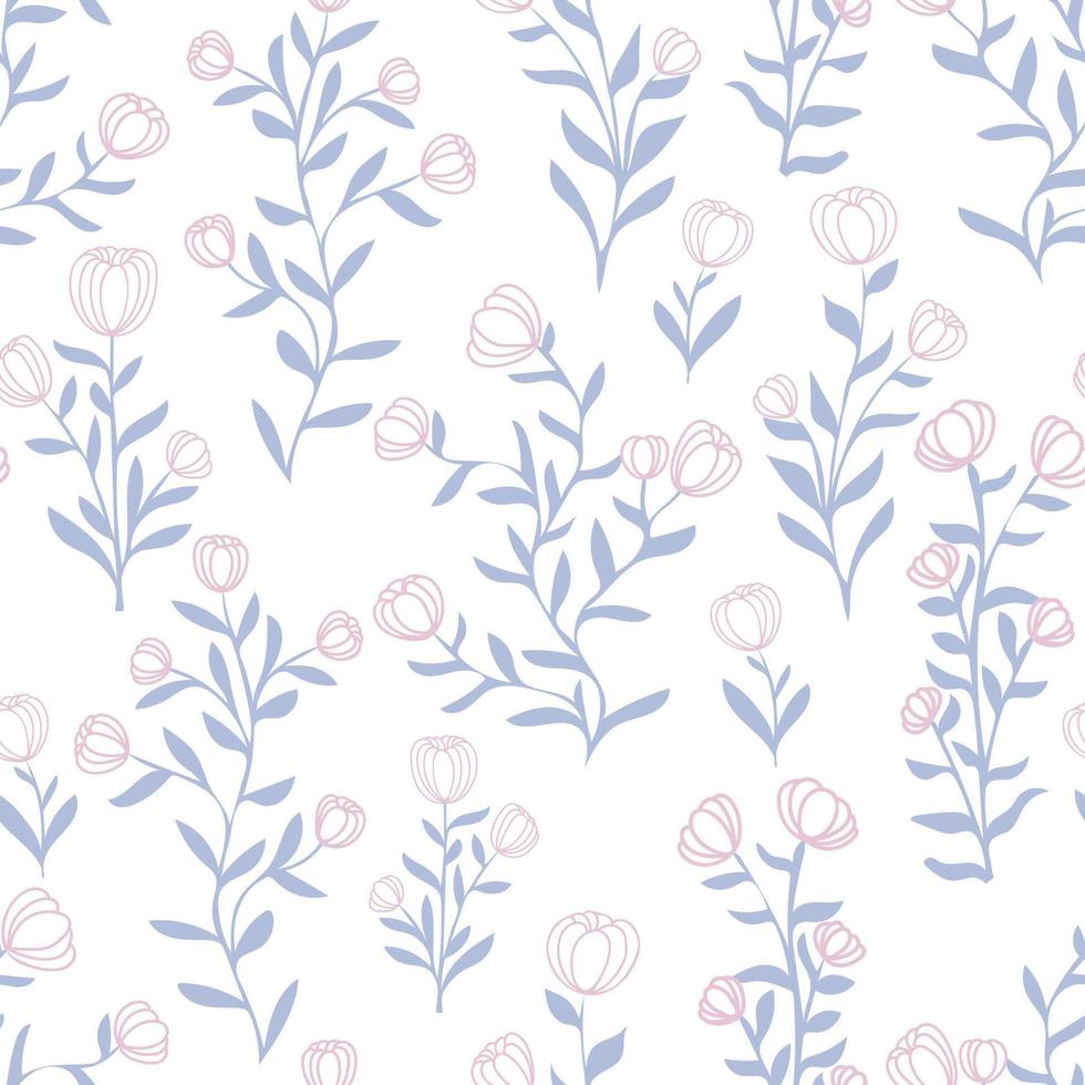 Trendy floral pattern with wonderful pastel flowers vector