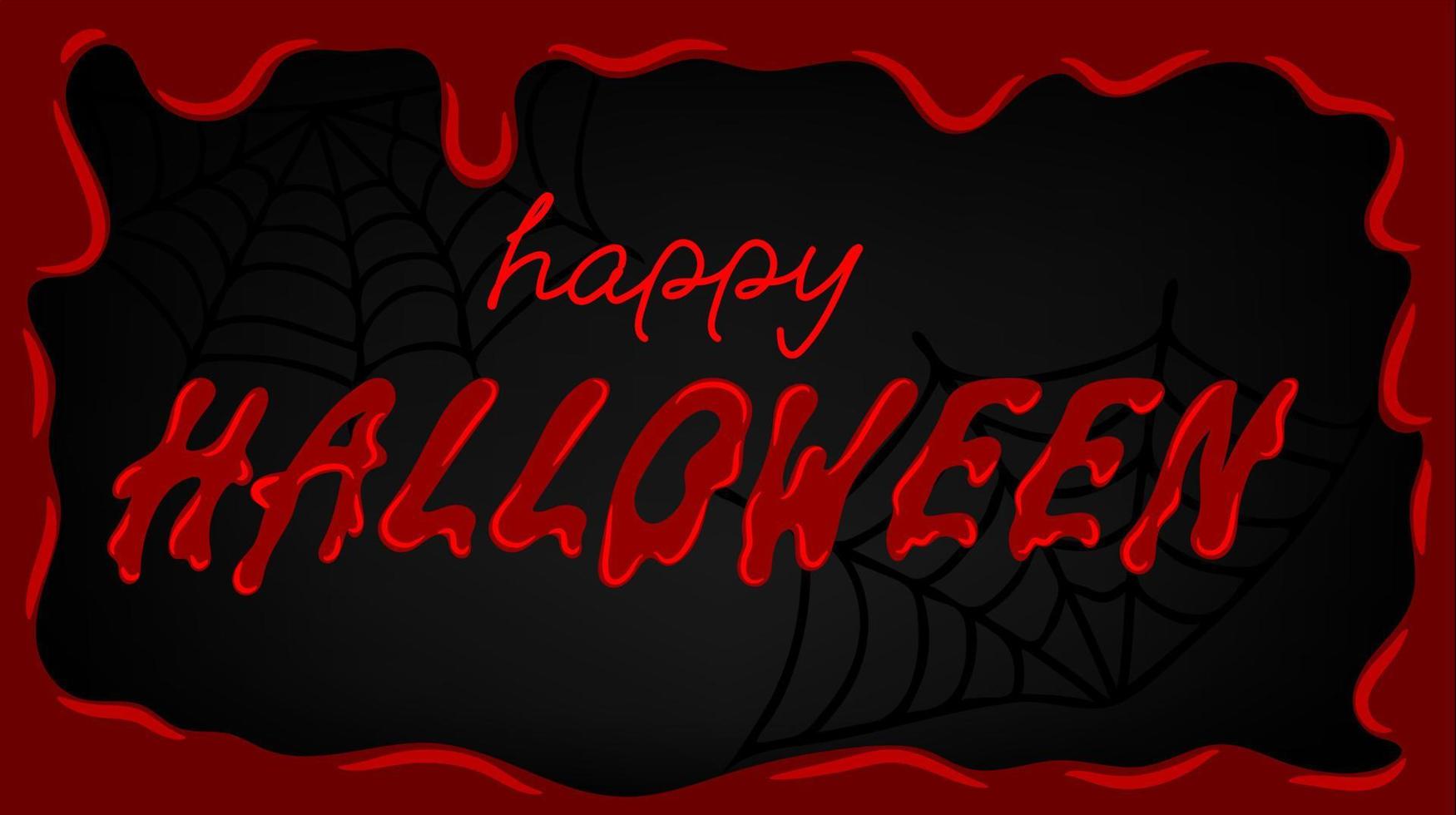 Happy Halloween design with handwritten bloody text vector