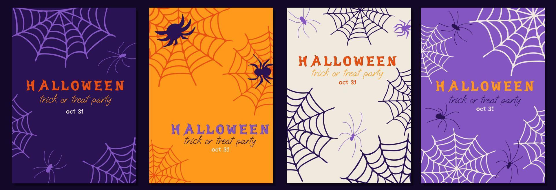 Set of flyer template for Halloween Party vector