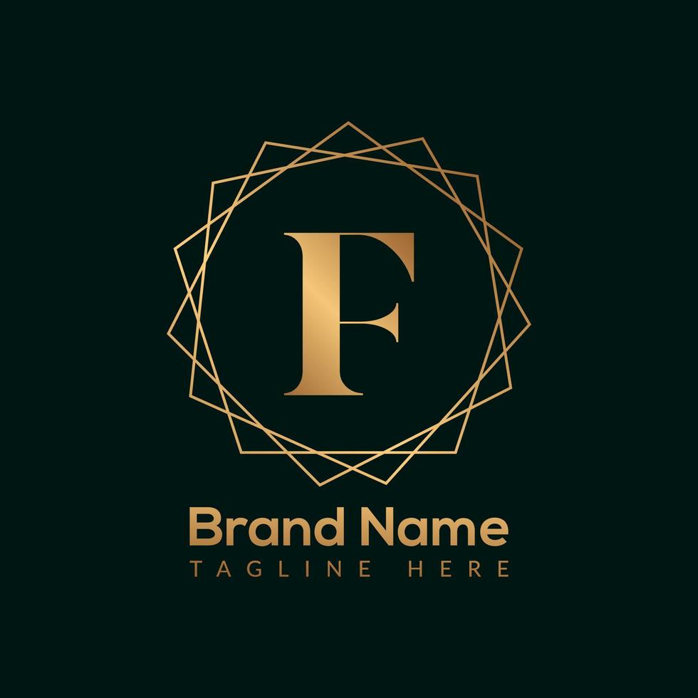 Luxury Letter F Gold Queen Design Logo. Elegant Gold logo Design consept for boutique,restaurant, wedding service, hotel or business identity. vector