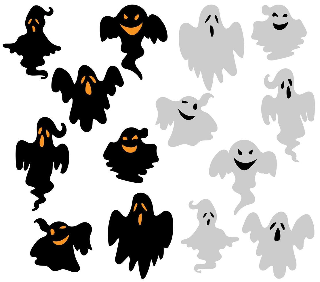 conjunto de fantasmas de halloween vector