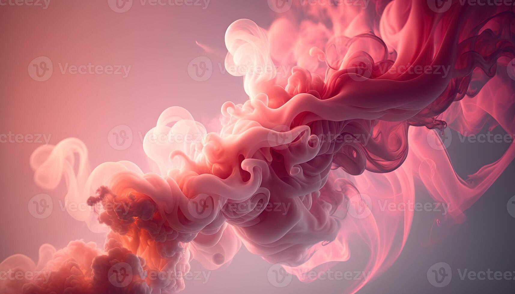 , Flowing light pink, viva magenta smoke with splashes. Soft fluid banner, spring female mood, 3D effect, modern macro realistic abstract background illustration, ink in water effect. photo