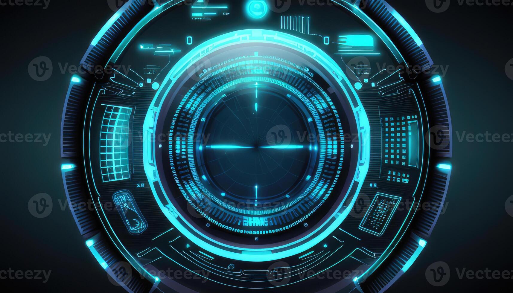 Futuristic circle HUD, GUI, user interface interface screen design. Created with photo