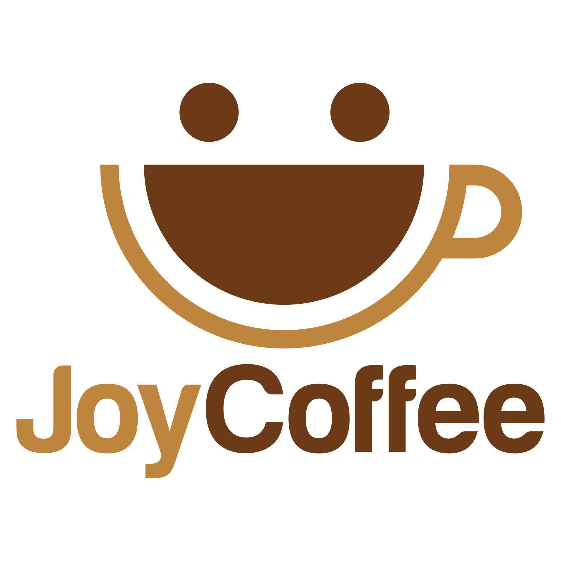 Modern flat design simple minimalist smile happy joy coffee logo icon