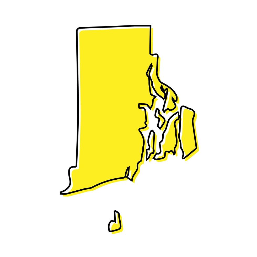 Simple outline map of Rhode Island is a state of United States. vector