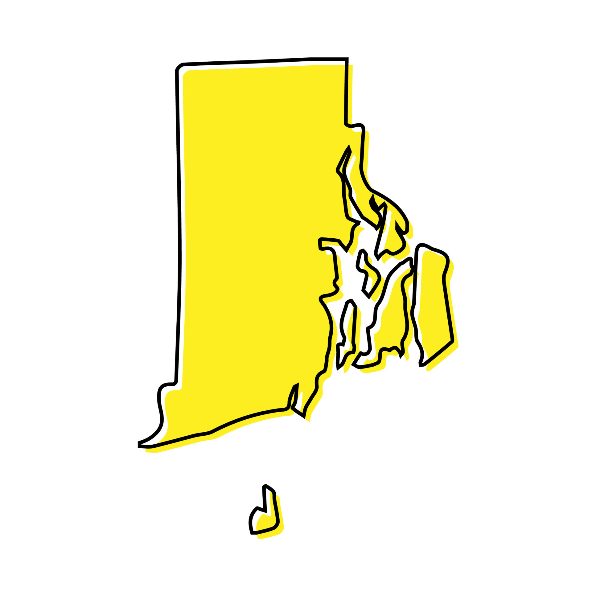 Simple outline map of Rhode Island is a state of United States