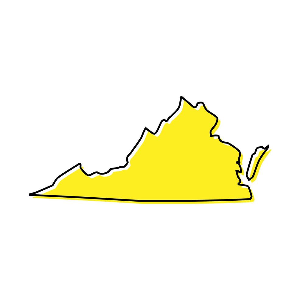 sencillo contorno mapa de Virginia es un estado de unido estados estil vector