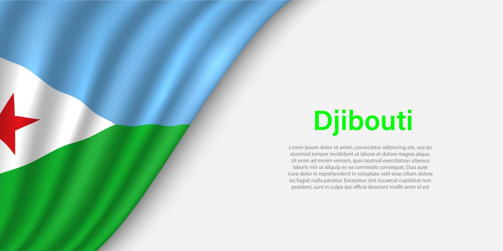 ola bandera de djibouti en blanco antecedentes. vector