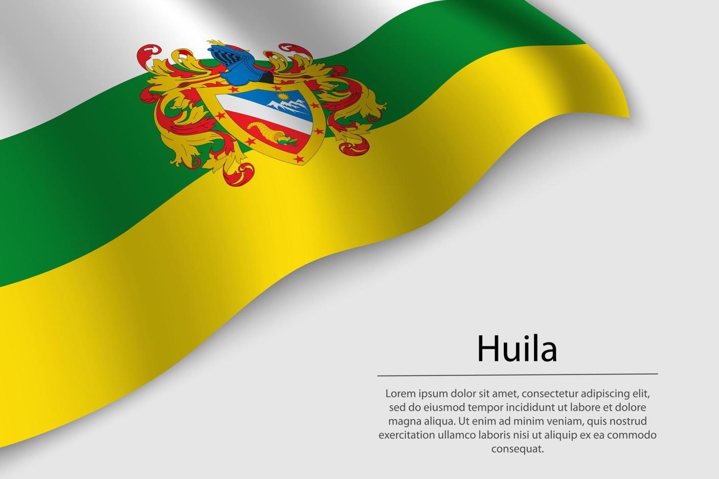 ola bandera de huila es un región de Colombia vector