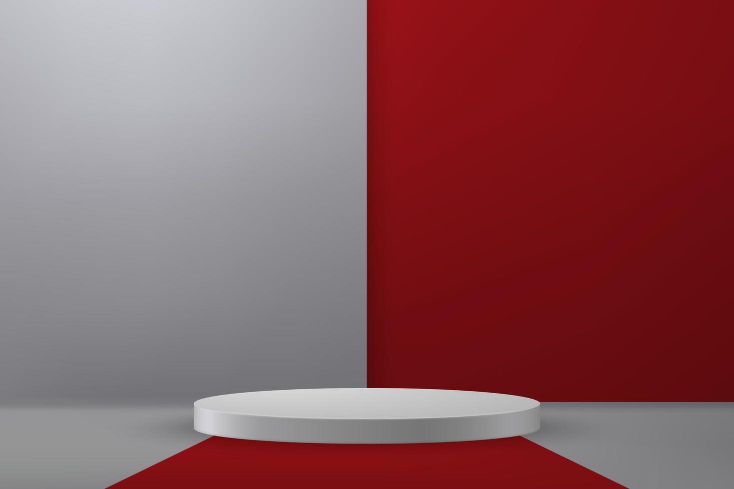 3d realistic podium or pedestal on luxury background vector