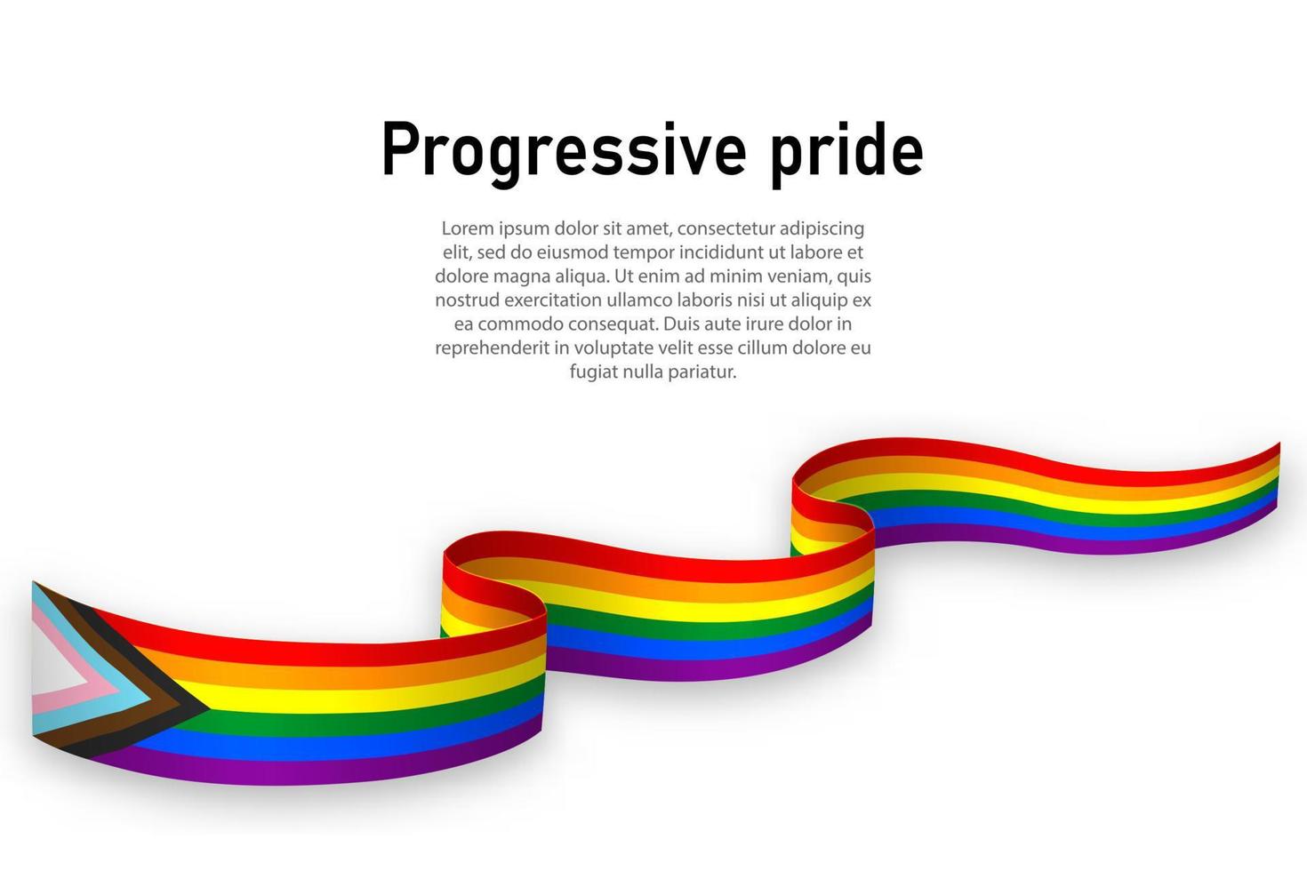 Waving flag of Progressive pride on white background. vector