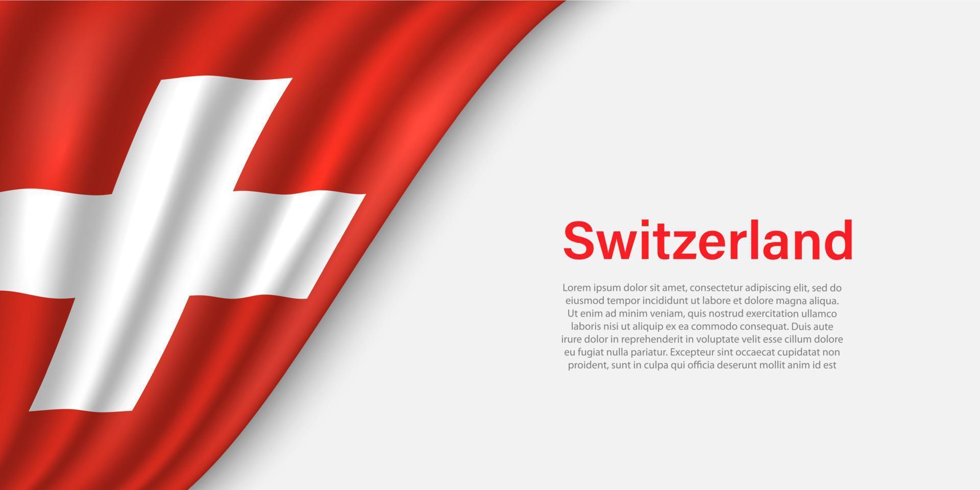 ola bandera de Suiza en blanco antecedentes. vector