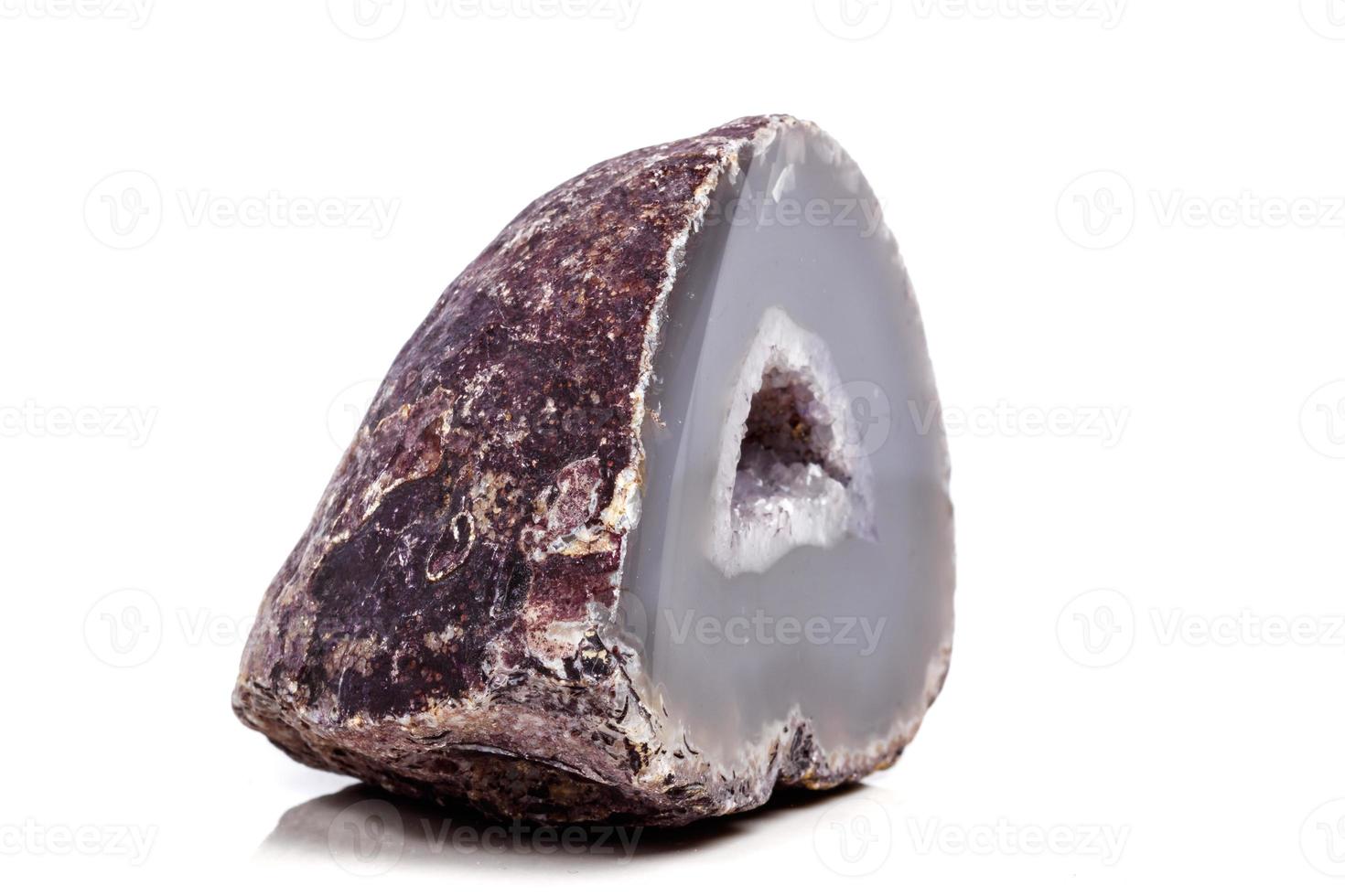 Macro mineral stone Agate breed a white background photo