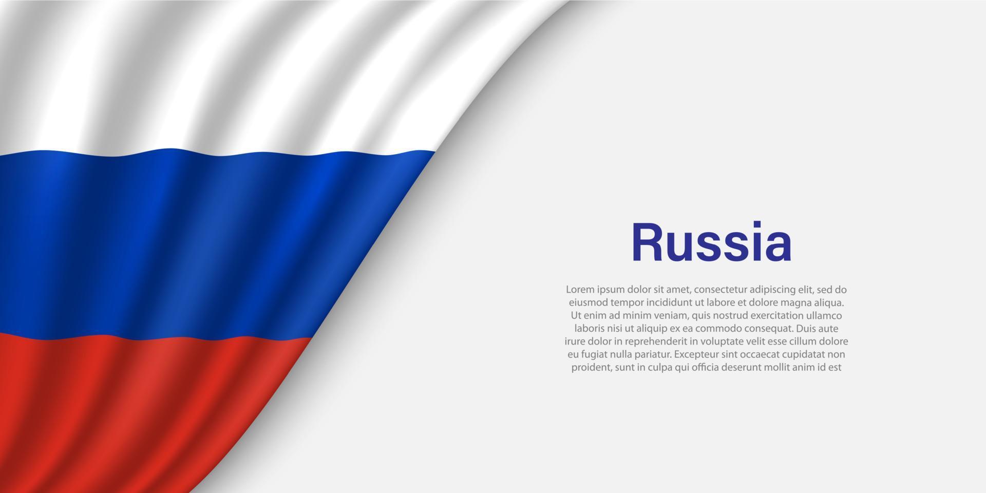 Wave flag of Russia on white background. vector